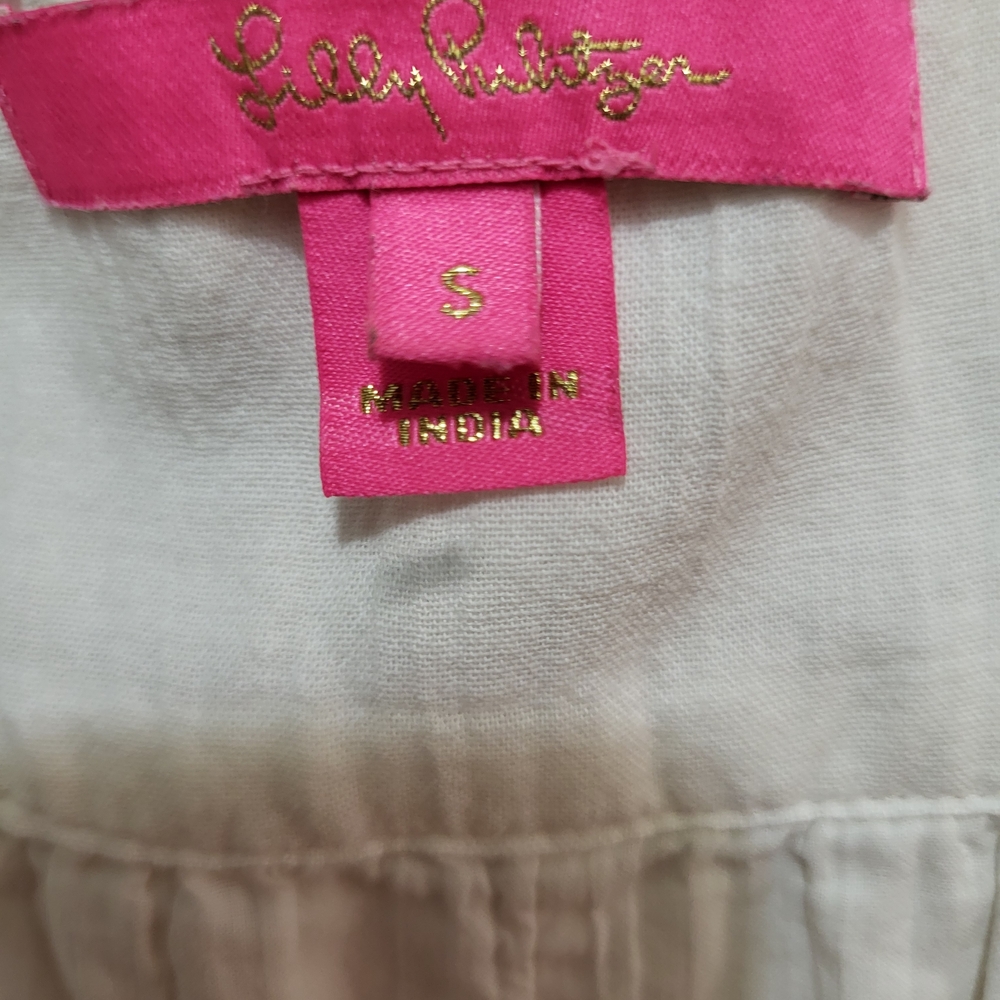 Lilly Pulitzer White Cotton Tunic with Multicolor Floral Embroidery - Picture 4 of 5